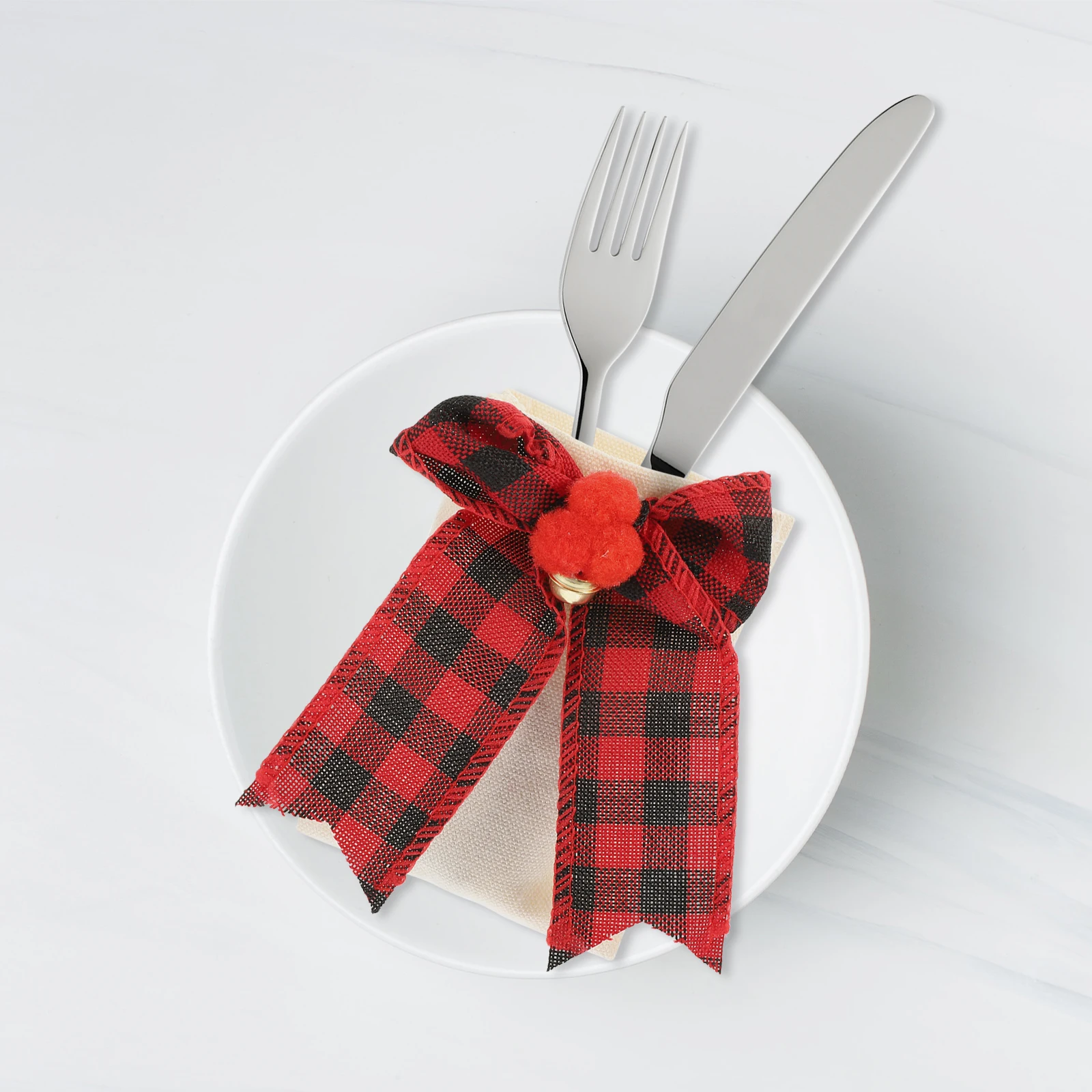 

4 Pcs Christmas Decorations Indoor Cutlery Set Utensil Holder Tableware Holding Bag
