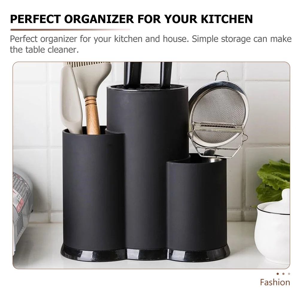 

Kitchen Cutter Storage Rack Plastic Cutter Holder Draining Organizer Stand Household Cutting Tool Organizer Shelf
