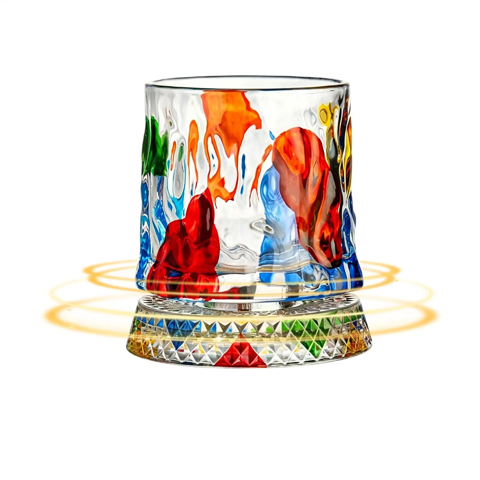 Rotating Glass 360 Degree Rotating Crystal Cup Crystal Cocktail Glass For Men Couples Alcohol Wine Ice Cocktail Drinking Soccer