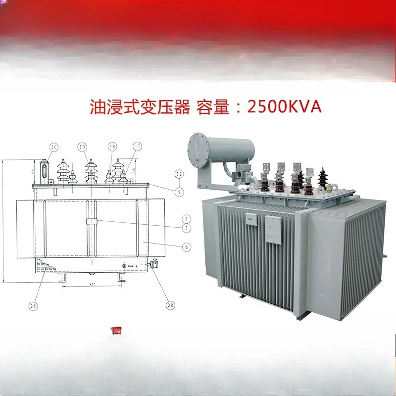 S11-250kva10/0.4kv قوة 200 كيلو وات نحاس 160 كيلو فولت أمبير 125 كيلو وات 100 محول مغمور بالزيت