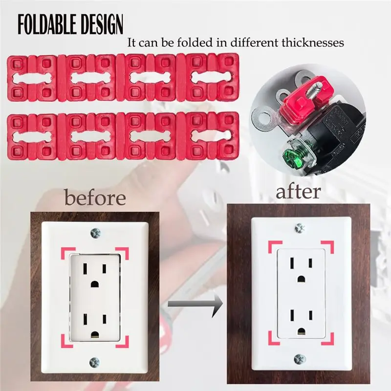 ABZV-Electric Wall Switch Receptacle Extender Set-48PCS Switch& Receptacle Spacers For Loose Outlet Plug Fix Outlet Spacer Kit