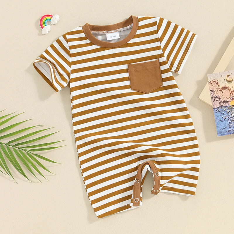 Newborn Baby Boy Girl Summer Clothes Cotton Short Sleeve  Romper Jumpsuit Onepiece Bodysuit Infant Summer Outfit