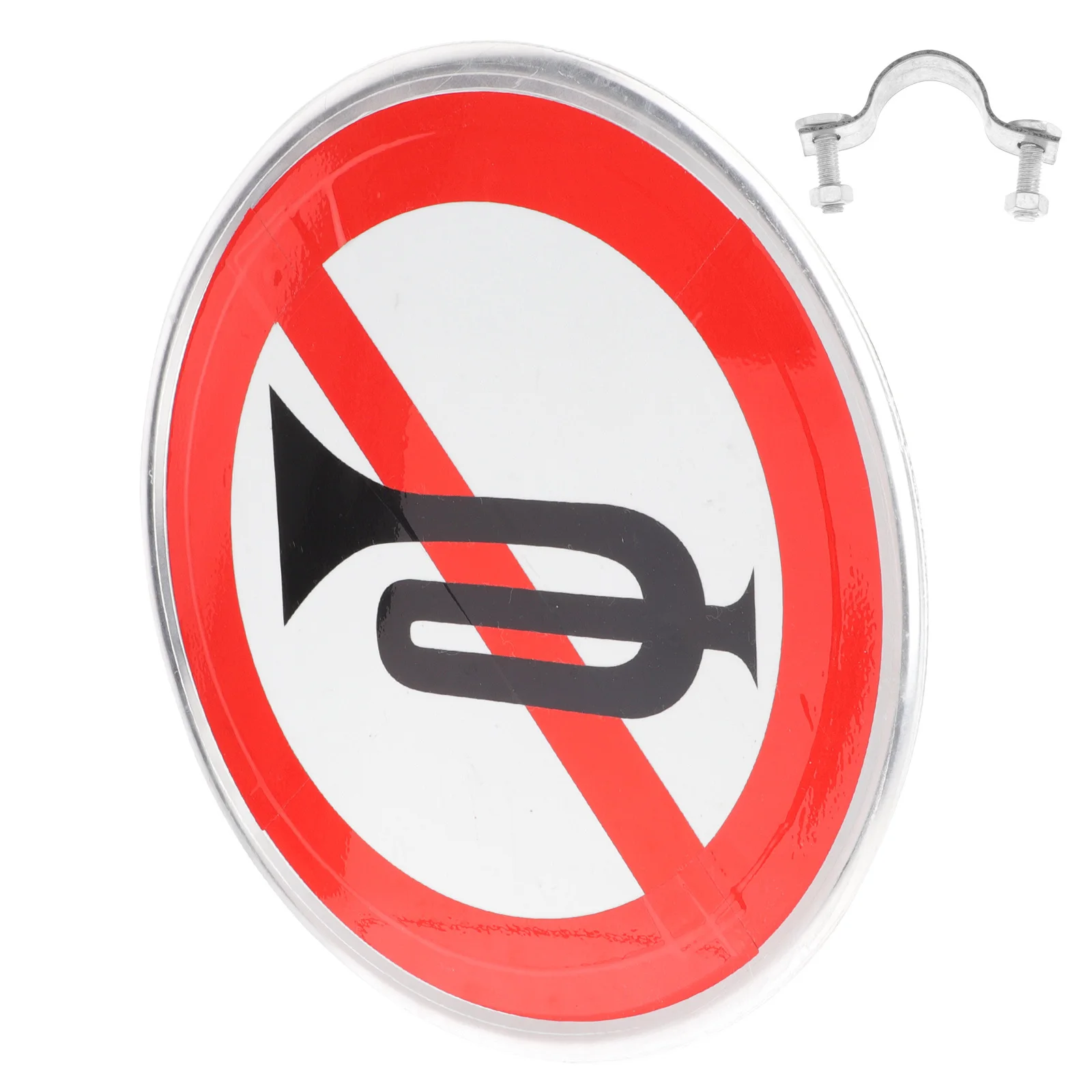 

No Horn Sign Reflective Aluminum Sheet Durable No Whistle Sign Warning Decoration for Mall Store Hotel Restaurant Doorway Public