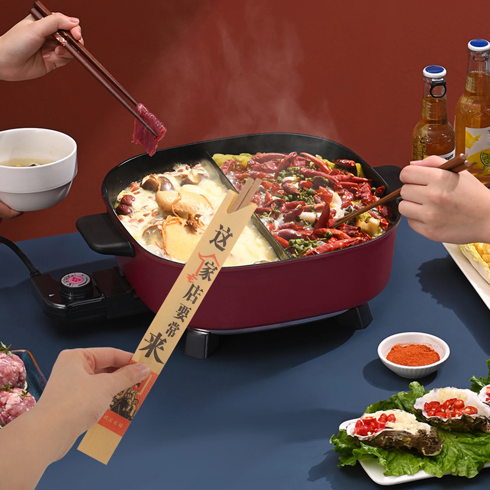 

500pcs Packaging Paper Chopsticks Sleeve Paper Bag Travel Holder Disposable Takeout Supplies Household Storage