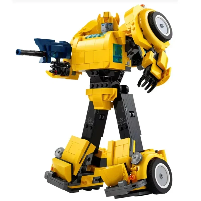950PCS Yellow Robot Truck Car Building Blocks Truck Transformationed Autobot Deformation Assemble Bricks Toys Gift For Kid Adult
