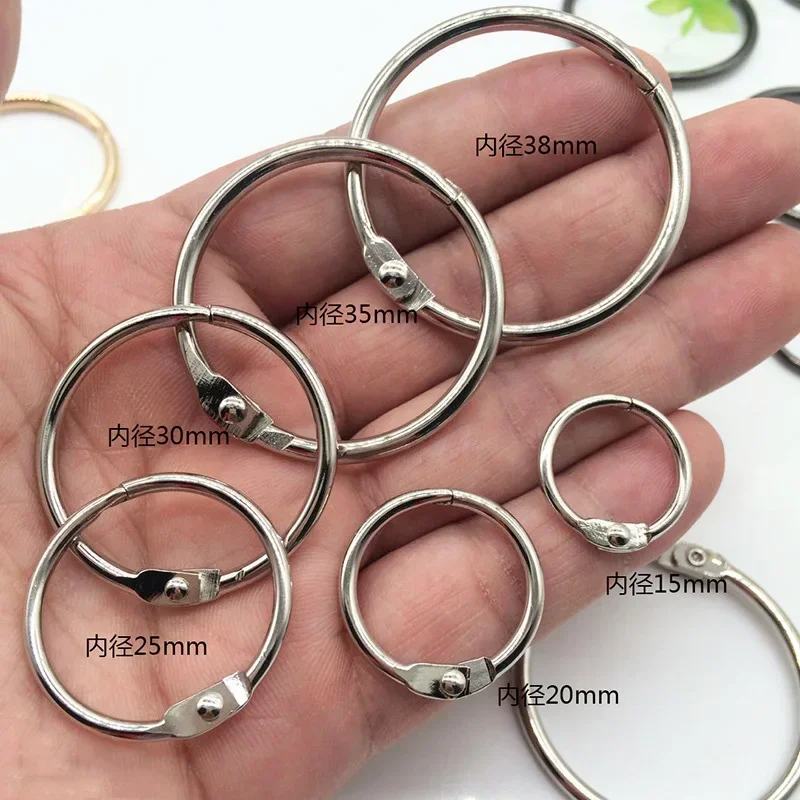 10Pcs /Lot Inner Diameter 38mm Metal Spring Gate O Ring Openable Keyring DIY For Bag Belt Strap Chain Buckles Snap Accessories