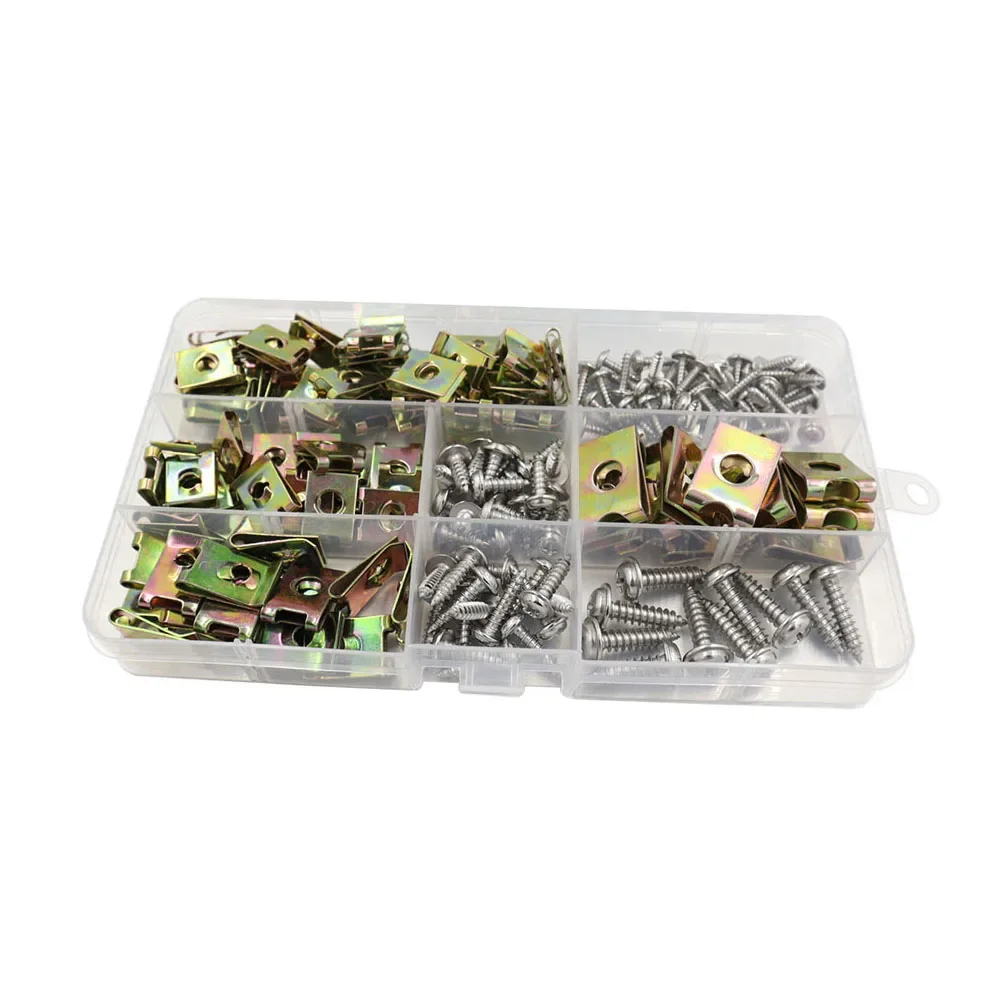 Screws Tapping Screws Assortment Kit Car Fender Bumper Colored Fastener Plastic Tapping Screws U Nuts Clips&Self