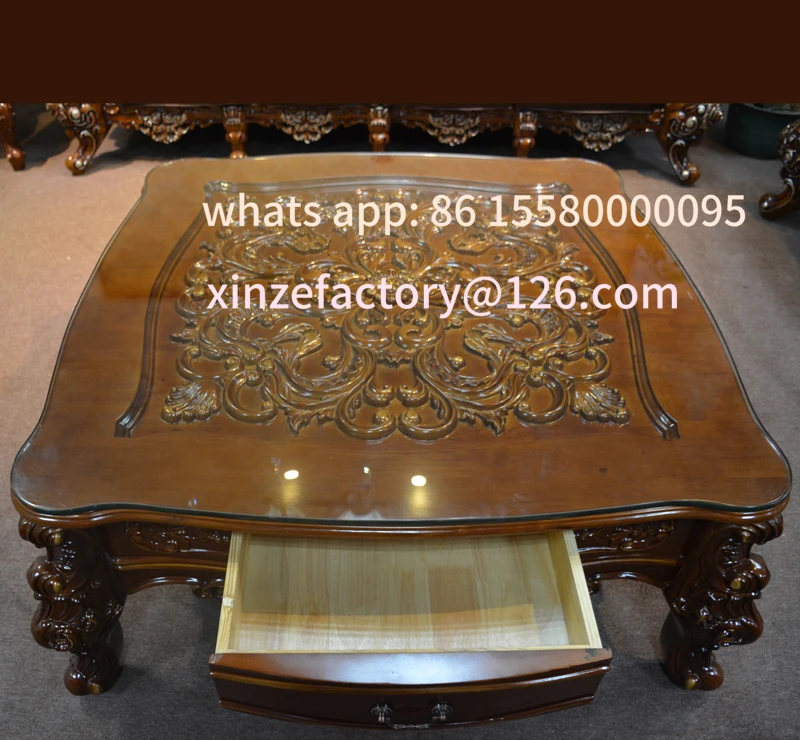 طاولة قهوة من الخشب الصلب الأوروبي قابلة للتخصيص كلاسيكية مجوفة #2