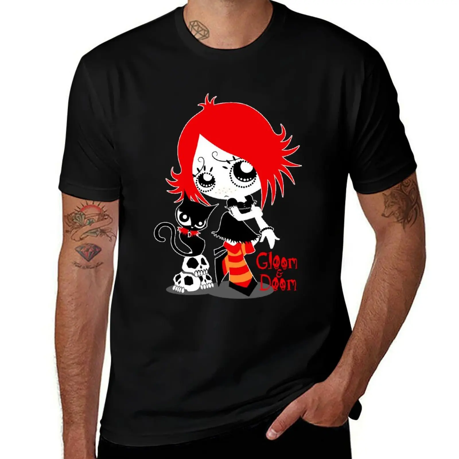 

Футболка Ruby Gloom and Doom Kitty, мужская футболка, роскошные футболки, дизайнерские футболки с рисунком для мужчин, футболка