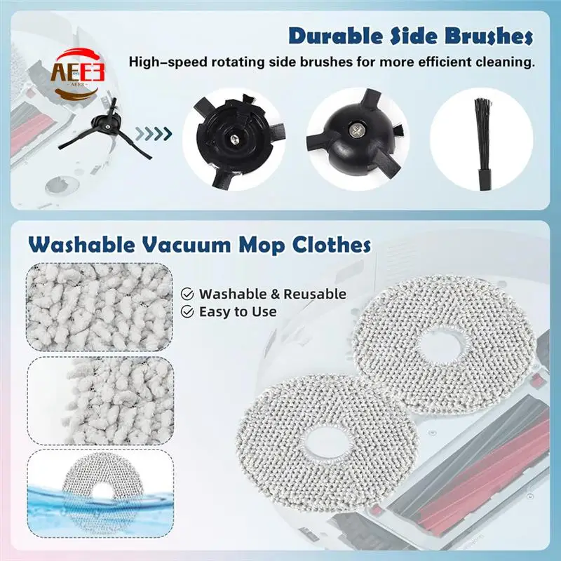 

AEE3-For Roborock Qrevo Master Robot Vacuum Cleaner Main Roller Side Brush Hepa Filter Mop Cloth Dust Bags Accessories
