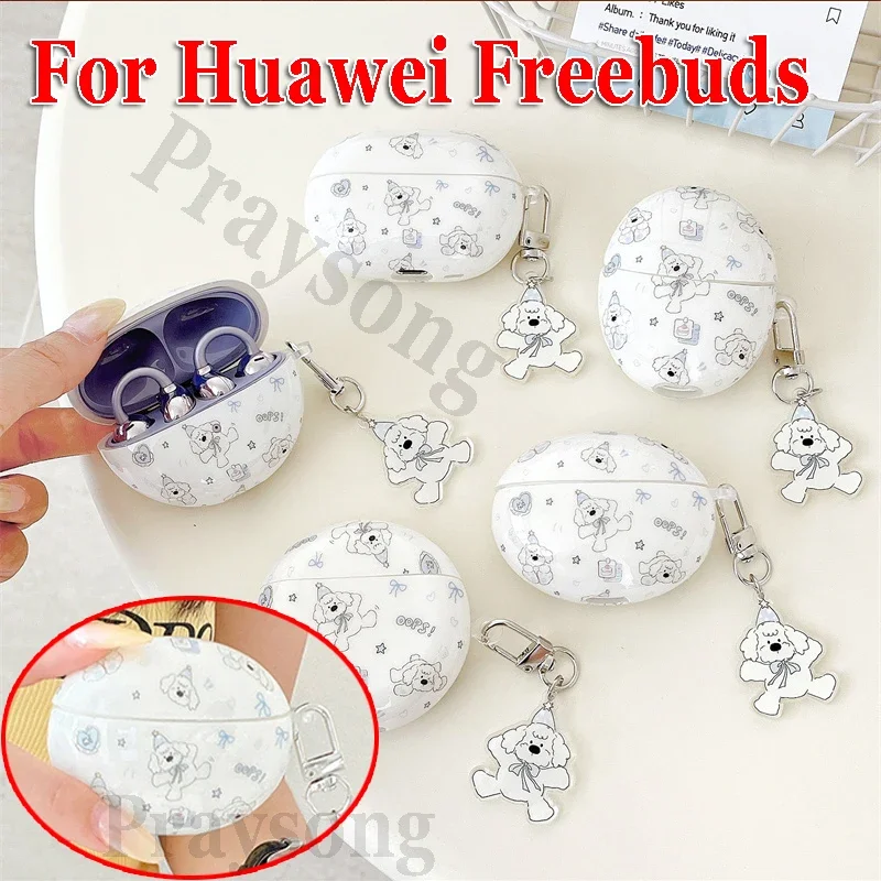 Fashion Cute Dog Cover for Huawei Freebuds Pro 3 Case Cover for Freebuds 4/4E Case for Freebuds 5 Funda Huawei Earbuds SE2