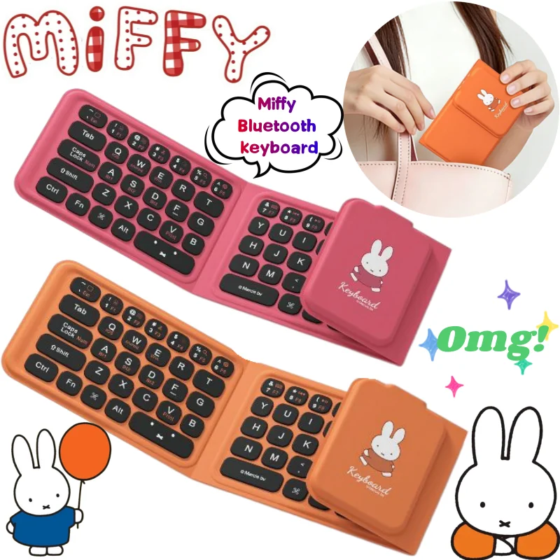 New Miffy Bluetooth Keyboard High Color Value Silent Creative Simple Foldable Portable Tablet Bluetooth Silent Keyboard Gift