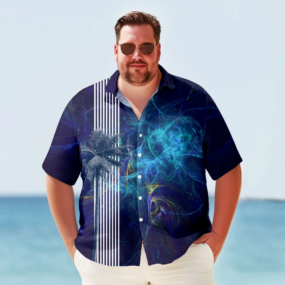 

Hawaiian Shirt For Men Big & Tall Palm Trees Quick Drying Men's Shirts Summer Plus Size Y2kStreetwear Short Sleeve Oversized