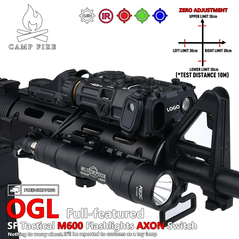 

Eotec Tactics OGL NGAL Red Green Blue Indicator Surefir M300 M600 Hunting Scout Light With AXON Dual Control Switch