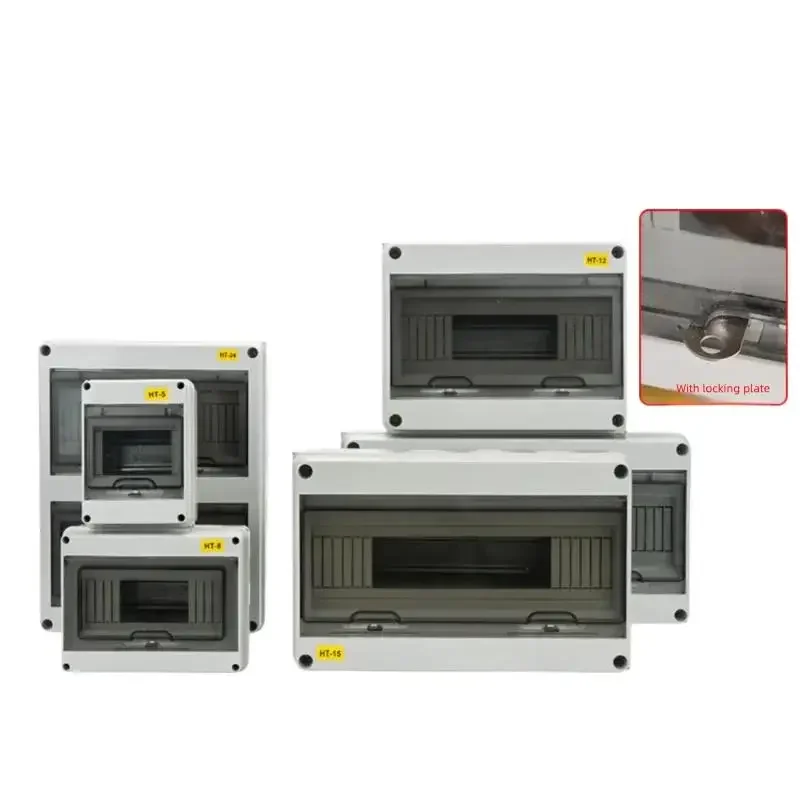 

HT IP65 Outdoor Waterproof Junction & Distribution Box Heavy-Duty Surface-Mounted Plastic Enclosure for Home/Garden, Protects