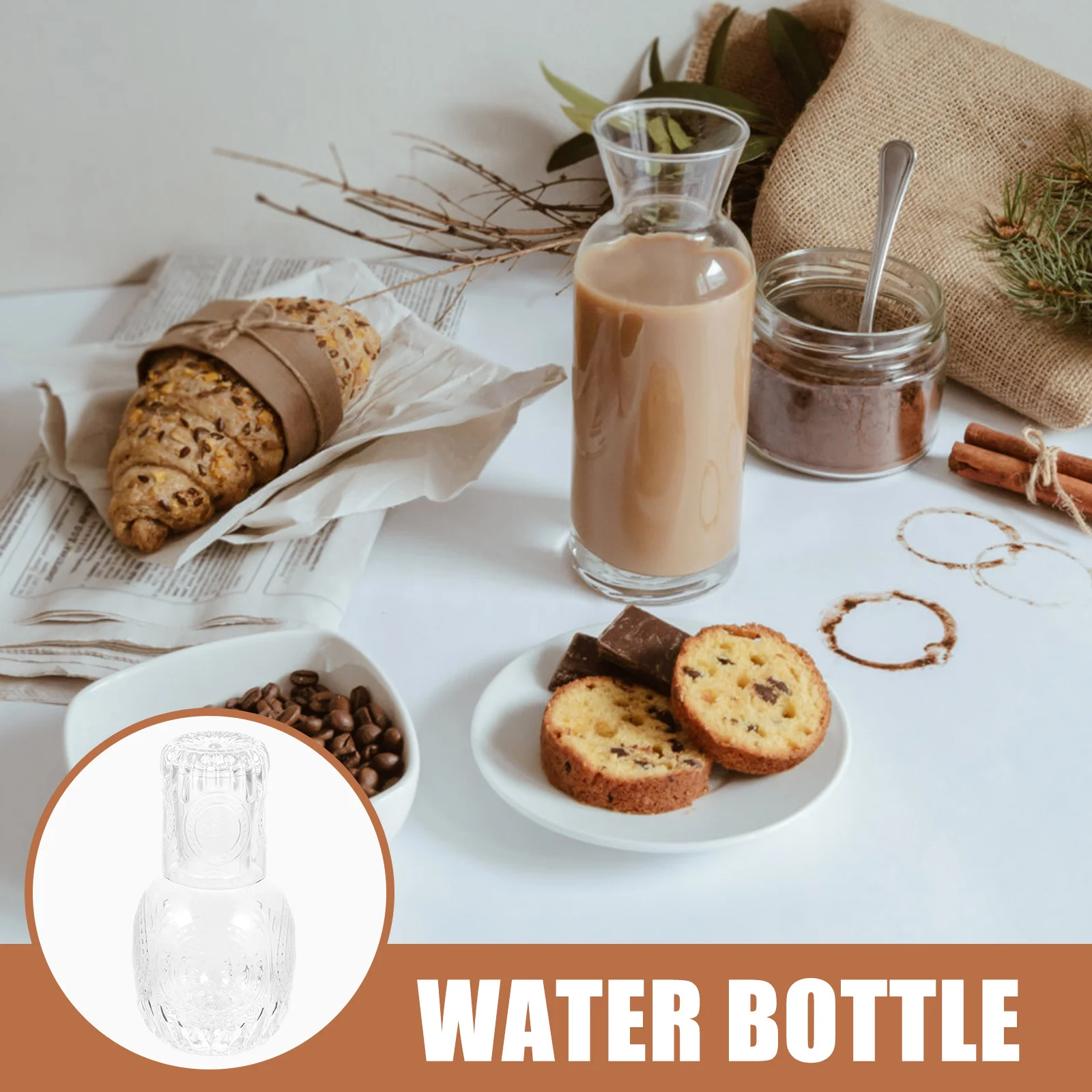 

1Set Glass Cold Water Jug and Cup Classic Elegant Large Capacity Multipurpose Water Bottle for Home Office Bedroom