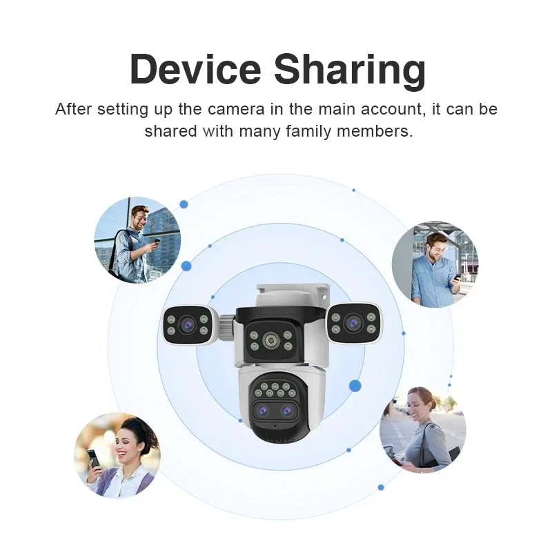 PEGATISAN 20MP 10K 10X Zoom أربع شاشات واي فاي كاميرا IP لاسلكية في الهواء الطلق أربعة عدسة PTZ كاميرات مراقبة تتبع السيارات البشرية