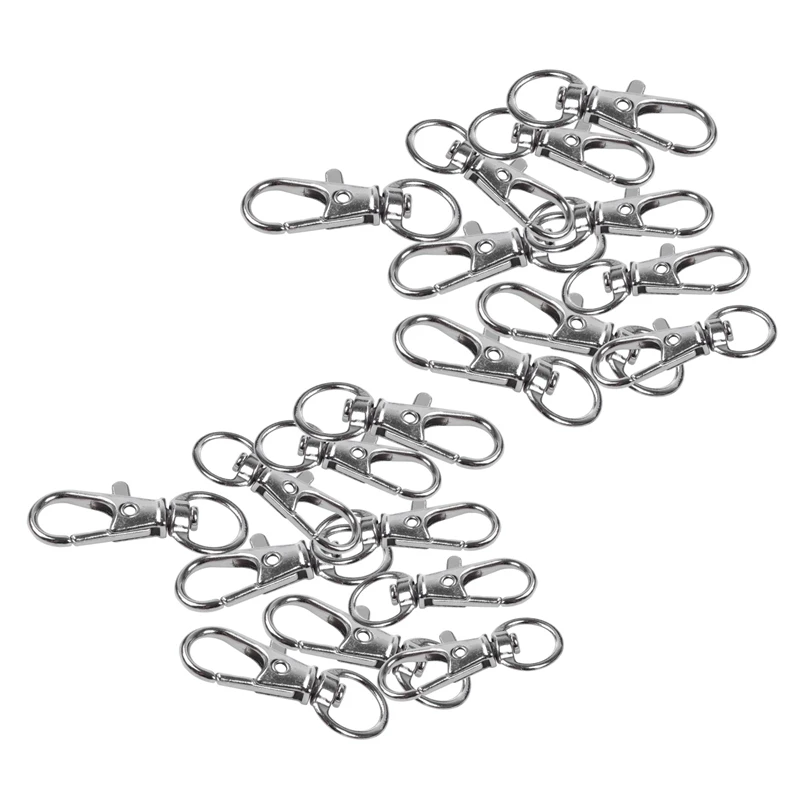 

20Pcs Metal Clasp Swivel Trigger Clips Snap Hooks Key Ring Bags DIY Craft Silver