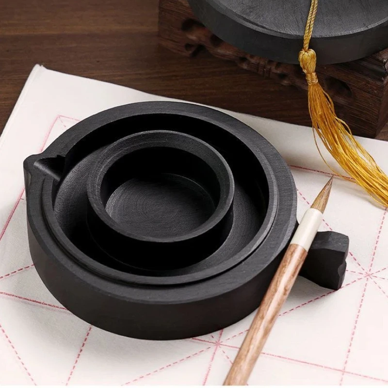Hot Pot Ink Stone Calligraphy Special with Cover Grinding Inkslab for Calligraphy Writing Painting Four Treasures of the Study