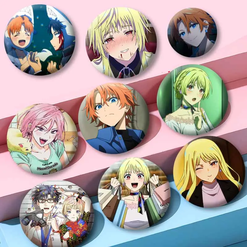 Anime MARRIAGETOXIN Coin Brooch Cute Cartoon Character Lapel Pins Hikaru Gero Mei Kinosaki Badges
