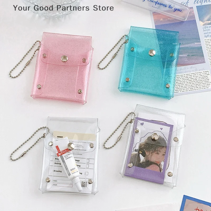 Loose Leaf Card Holder Case PVC Transparent Storage Bag Note Book Inner Bag Card Cover Sleeve Lipstick Coin Storage Bag