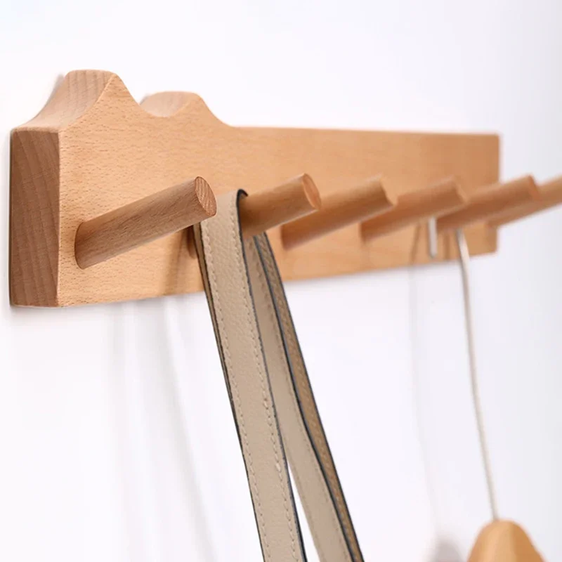 

Solid Wood Coat Rack Entrance Hall Clothes Storage Hanger Wall Mounted Clothing Organizer Hanging Hook Interior Coat Racks