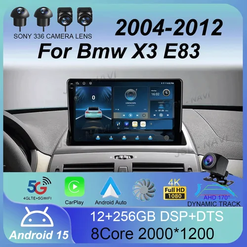 Android 15 para Bmw X3 E83 2004-2012 Radio de coche reproductor Multimedia navegación GPS inalámbrico Carplay pantalla Monitor unidad principal estéreo