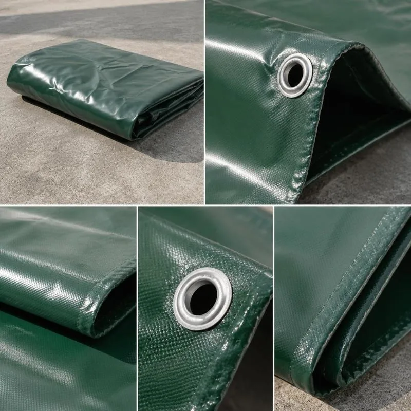 Zdjęcie 6: Plandeka z płótna z powłoką PVC 300x400 cm, odporna na rozdarcia, z uchwytami do mocowania, wszechstronna osłona ochronna do