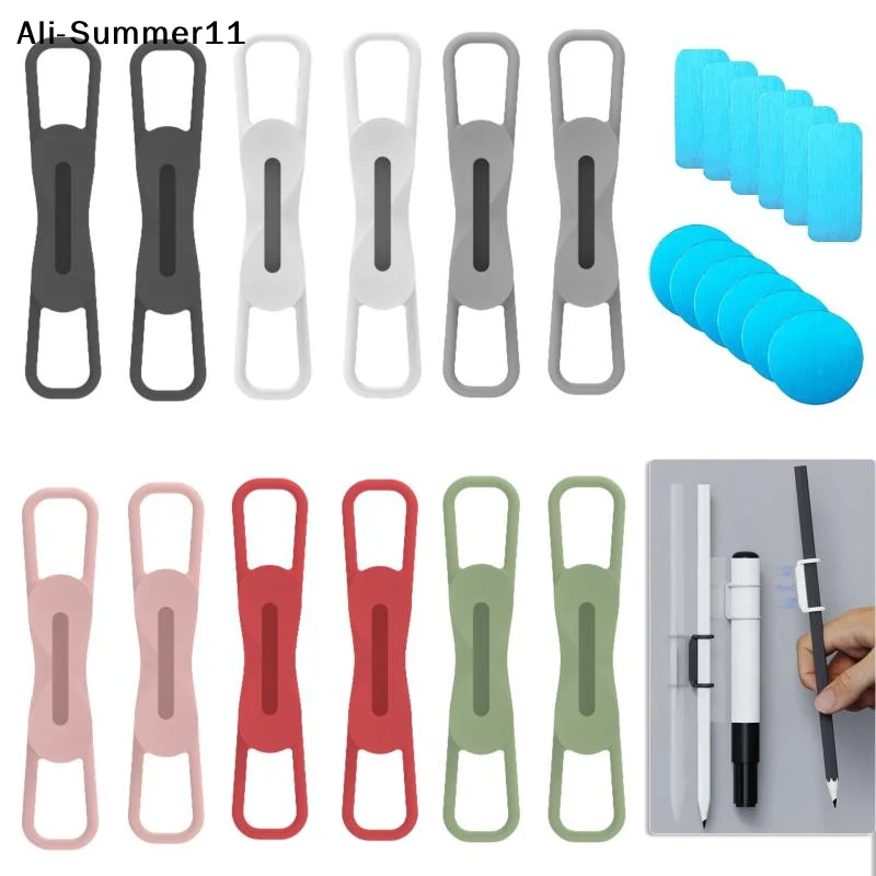 

【A6L】2/3/6Pcs Magnetic Multifunction Silicone Adjustable Pen Stand Tablet Fixed Touch Pen Clips For Office Accessories Organizer