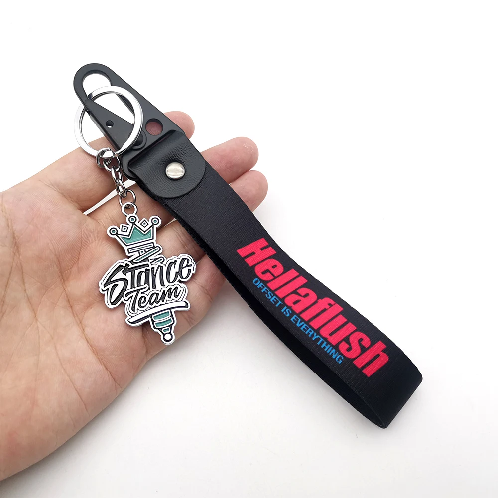 Hellaflush Stance Team  Mental Keyring Wrist Strap Keychain Jdm Style Japan Style Key Holder For Honda Toyota Mazda Mitsubishi