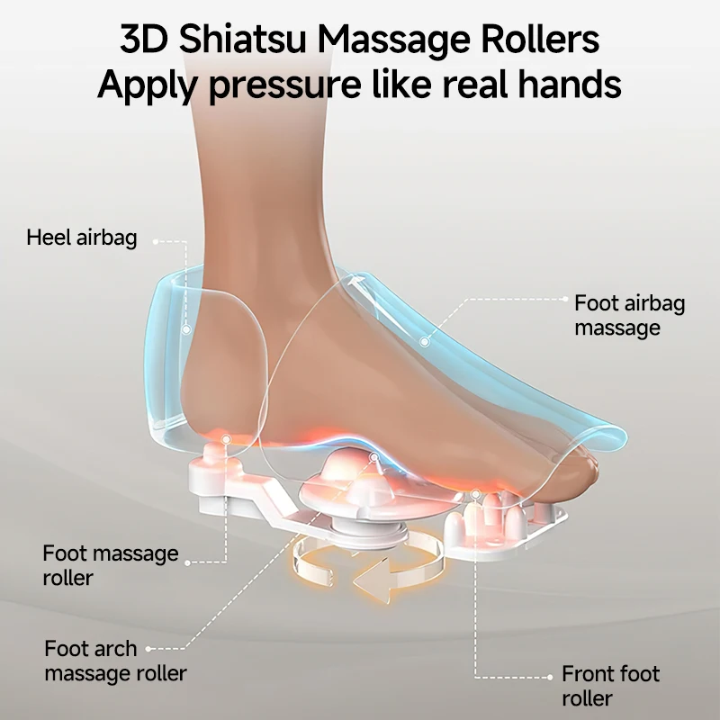 Feet Shiatsu Increases Blood Flow Feet Therapy Vibrating Shiatsu Calf Foot Massager Machine With Heat