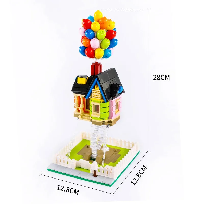 Funxinee kit de modelo de montagem técnica criativa, casa de balão, tijolos de construção moc, haste educacional, presente de aniversário de natal, 686 peças