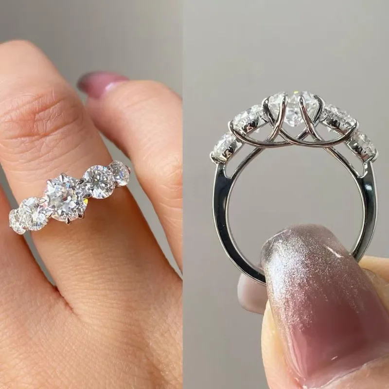

European and American fashion new versatile copper inlaid zircon personalized simple luxury women's ring