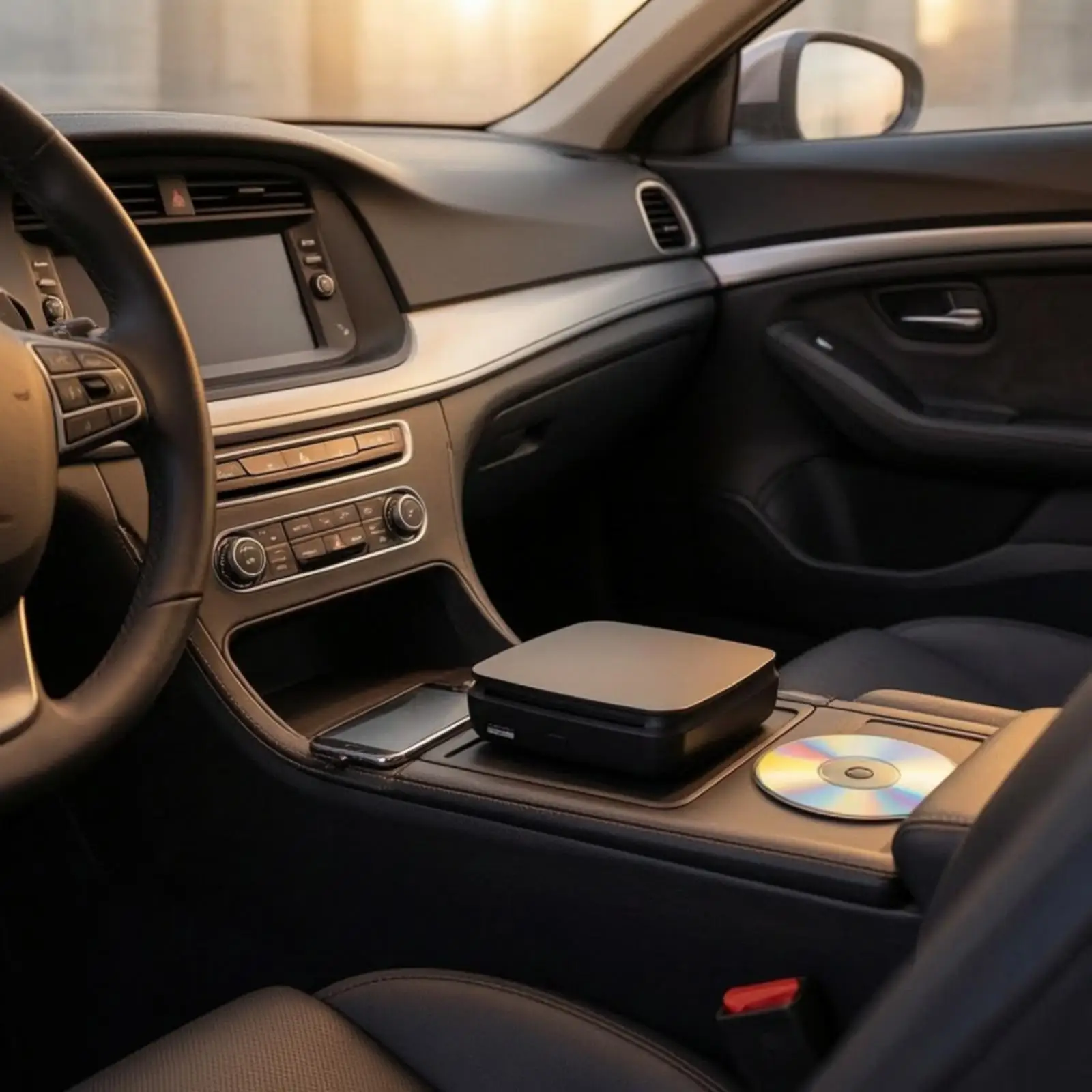 Portable Vehicle Cd Player ABS Plastic Car Audio Player with USB Cable for in Car Disc Player