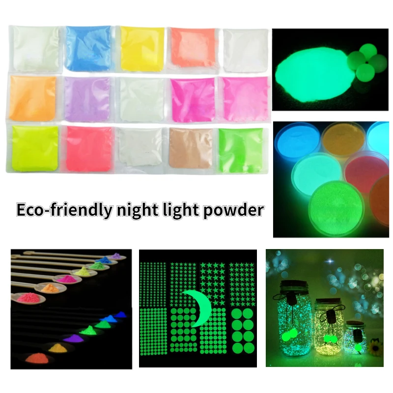 15 Color Injection Molding Environmental Protection Super Bright Night Luminous Powder DIY Creative Painted Luminous Materials