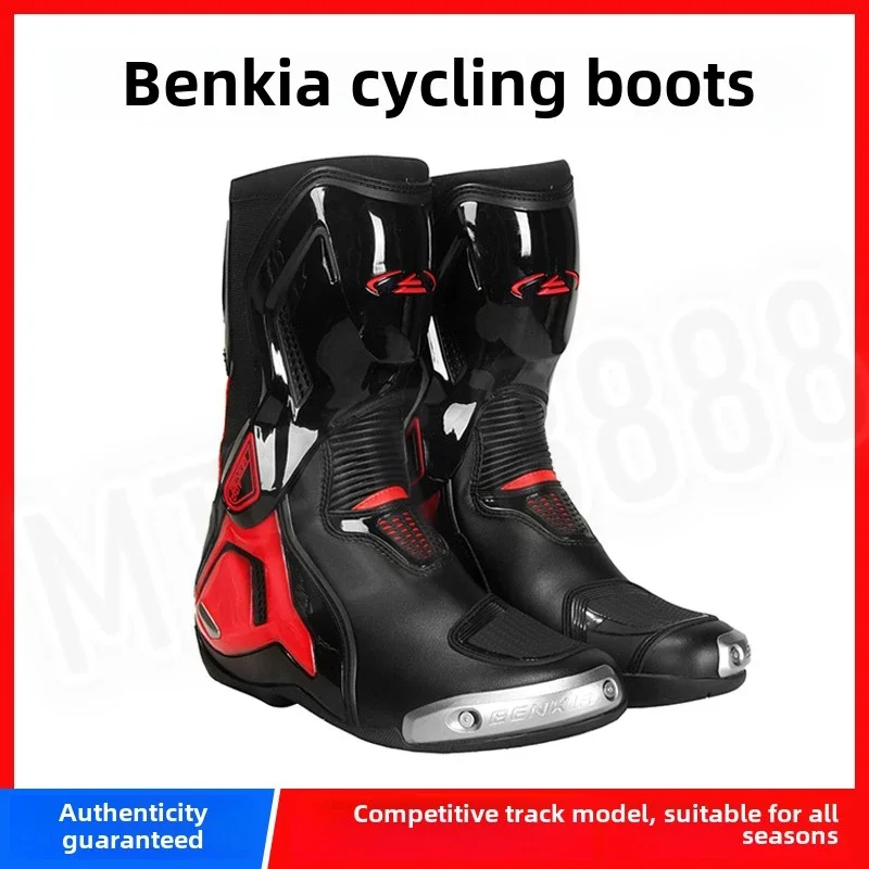 BENKIA Motorcycle Boots Knight Torque 3 Riding Boots Women Pink Black Motorbike Racing Boots Shoes Titanium AlloyToe