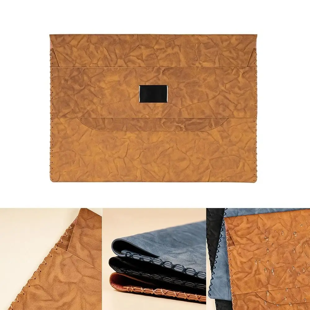 Simple Large Capacity Document Bag Waterproof PU Leather A4 Business Bag Multifunctional Convenient Bill Storage Organizer Exam