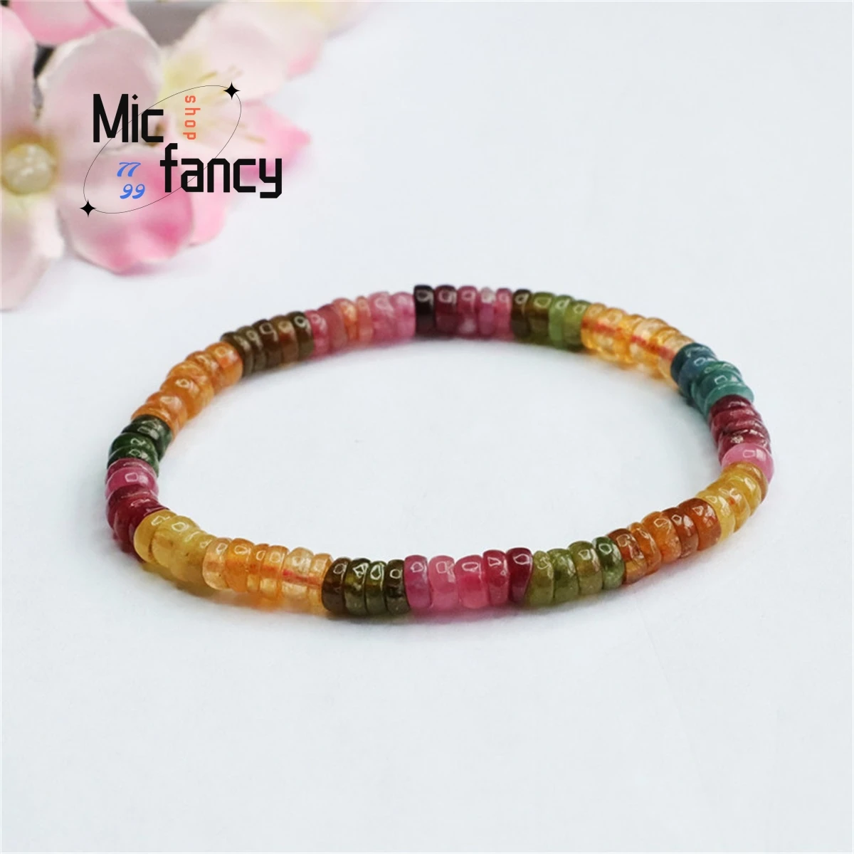 

Natural Tourmaline Rainbow Multi-color Crystal Safety Clasp Abacus Beads String Bracelet Simple Generous Personality Women Gift