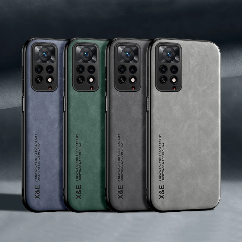 

Роскошный кожаный магнитный чехол для Xiaomi Redmi Note 11 10 9 11E Pro 11S 10S 12X 10C POCO X3 NFC Pro F3 с металлической пластиной