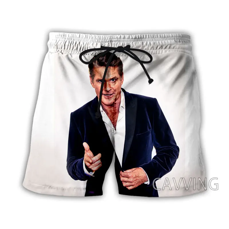 CAVVING 3D Printed  David Hasselhoff  Summer Beach Shorts Streetwear Quick Dry Casual Shorts Sweat Shorts for Women/men   K02