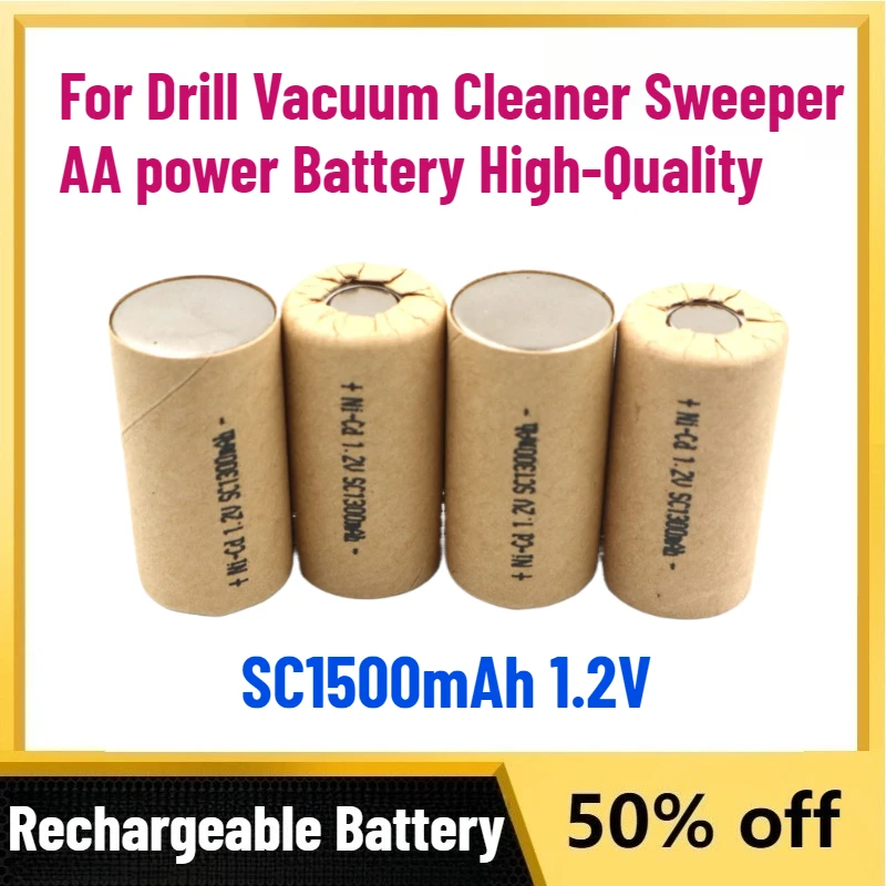 

Оптовая продажа новых аккумуляторов SC1500 мАч 1,2 В NI-CD для дрели, пылесоса, подметальной машины, аккумулятор типа АА, высокое качество