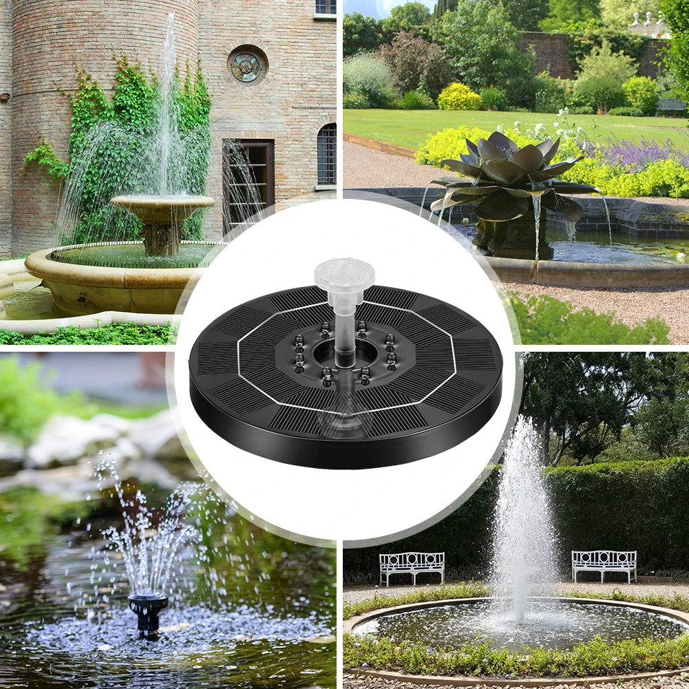 Solar Powered Fountain Pump Bird Bath Fountain Water Pump Floating Fountain for Bird Bath Ponds Garden Fish Tank and Outdoor