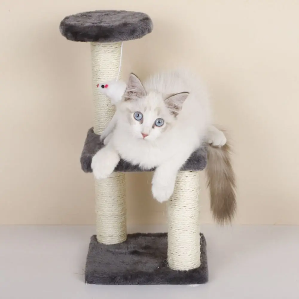 

3-Layers Cats Scratching Post Sisal Rope Durable Cat Climbing Frame Sturdy Paper Tube Three Pillars Cat Trees Towers Fun Toy