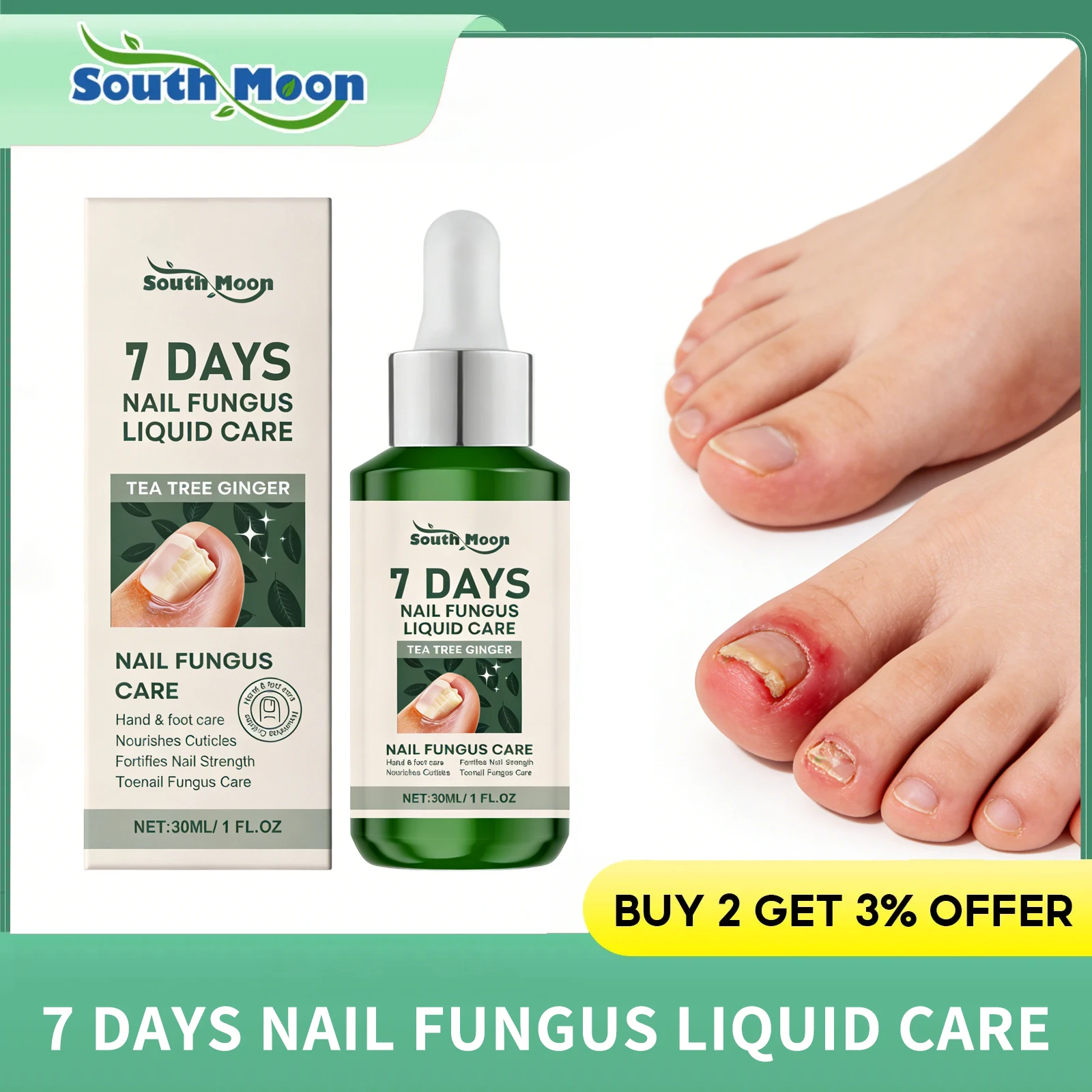 Nail Fungus Tea Oil Toenail Treatment Foot Fungus Removal Essential Oil Anti Infection Onychomycosis Paronychia Repairing Care