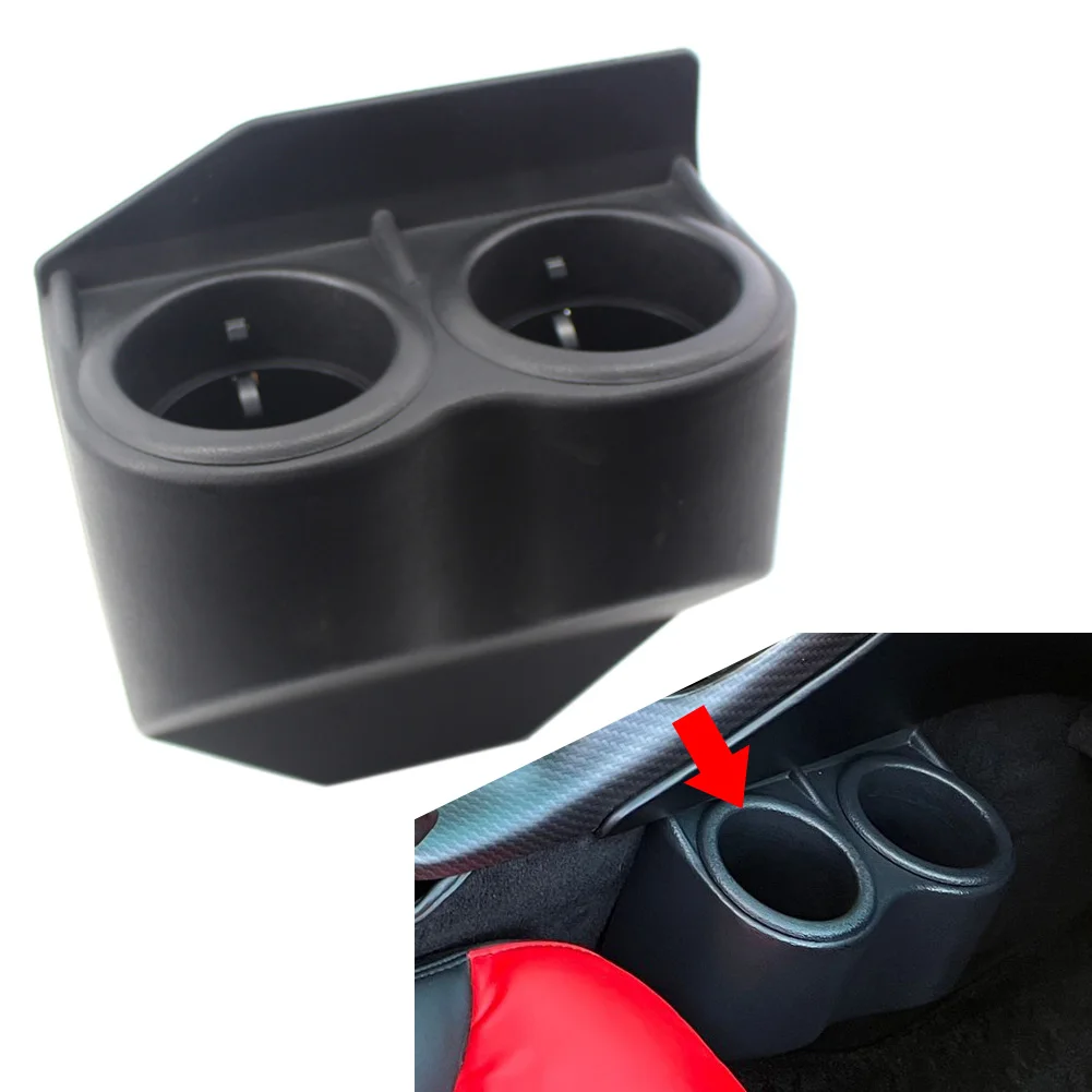 16186065 Car Water Drink Double Cup Holder ABS Black For Corvette C5 C6 1997-2013