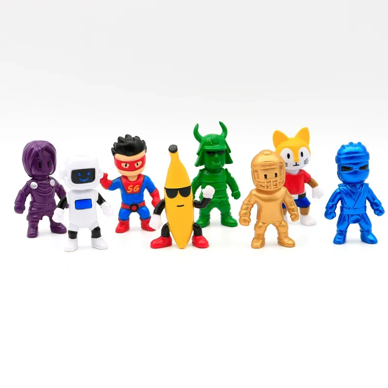 8Pcs/Set Stumble Guys Action Figure Kawaii Anime PVC Game Model Statue Set Multiplayer Type Collection Kids Birthday Gift Toy