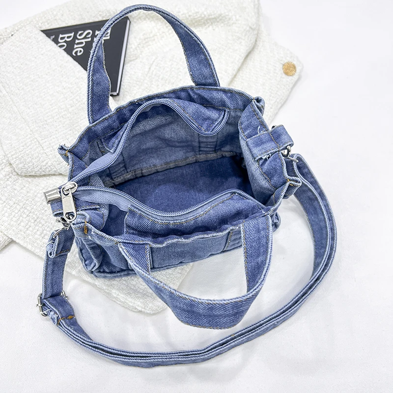 Four seasons universal casual fashion trend all-in-one denim bag