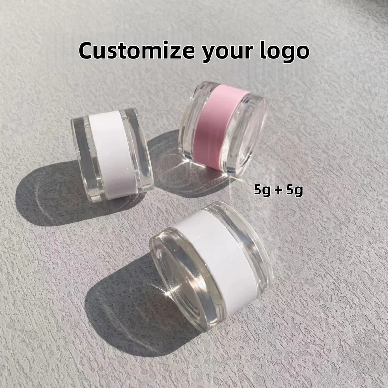 【Logo Custom】50Pcs Customized Single Layer 5g Transparent Three Color Optional Double Headed Lip Film Can