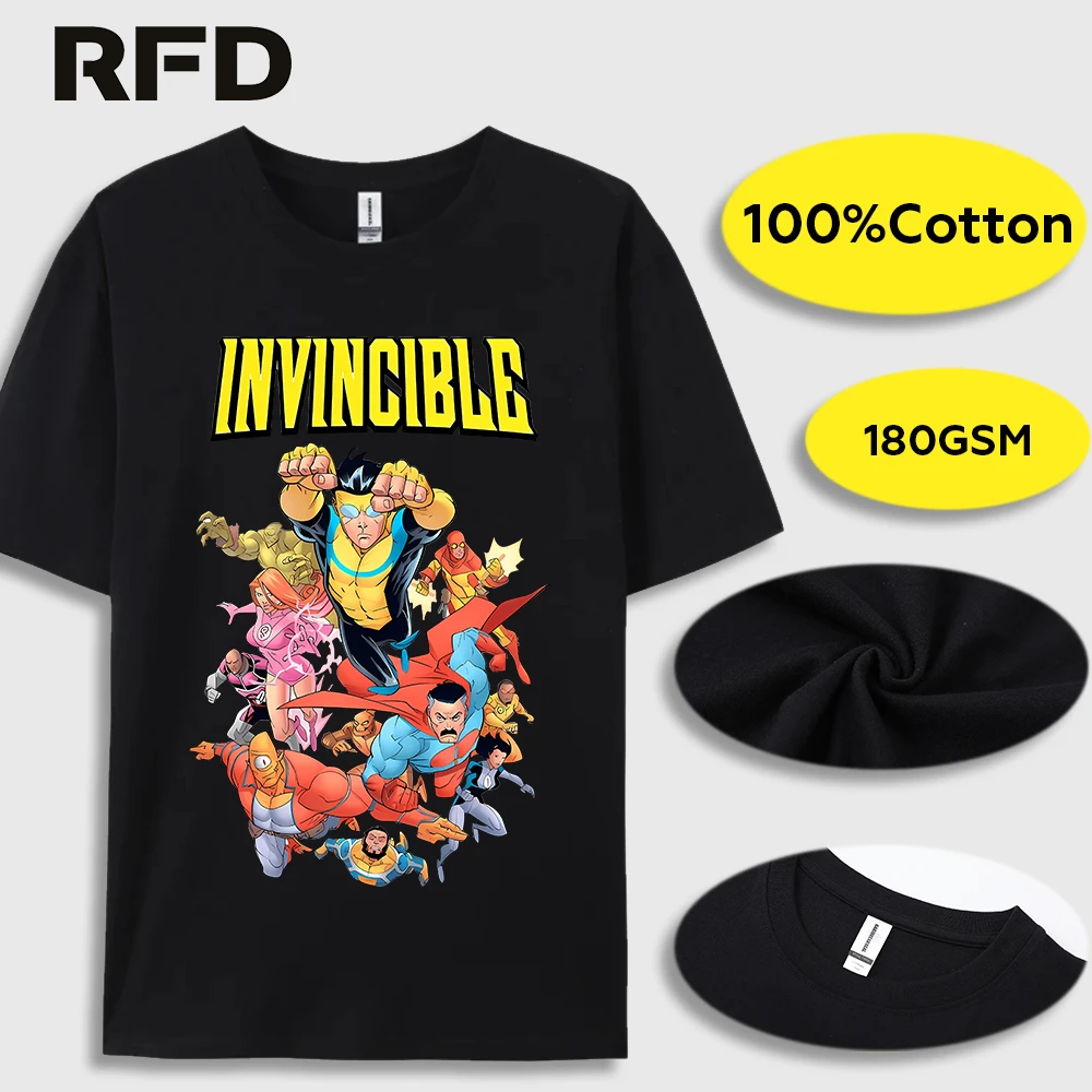 Invincible 100%Cotton T Shirt for Men,women Summer T-shirt Trendy Tees Short Sleeve Tops Fashion Clothing Anime Clothes Gift