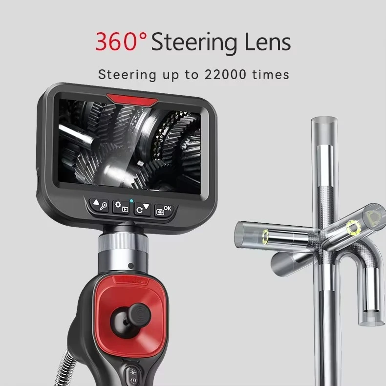 For Lancol 1MP Pixel USB Endoscope 4 Way 360 Degree Auto Diagnostic Tool Single Lens 6.2mm Pipe Inspection Camera HD IPS Screen